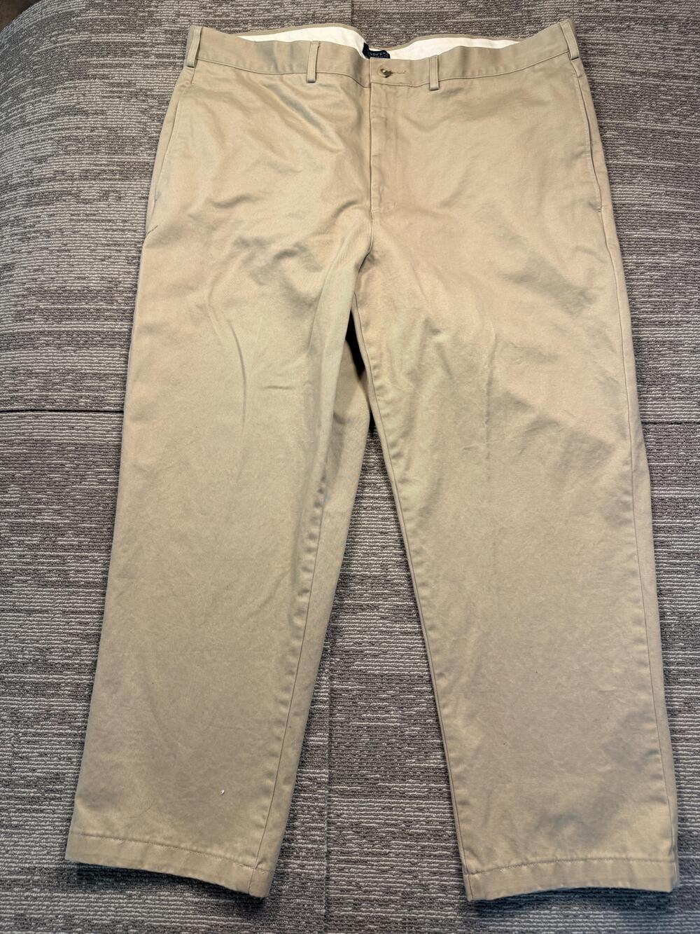 Lands' End Pants Mens 42x30 Beige Traditional Fit Chino Straight Leg Casual